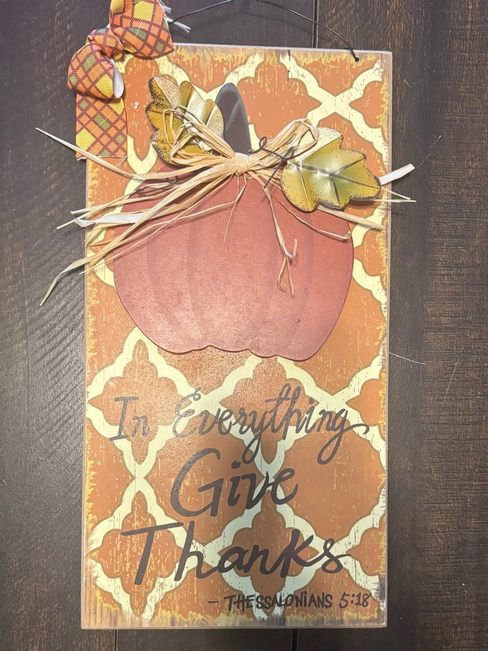 Happy Harvest Orange Pumpkin Wall Decor - Seasonal Fall Sign